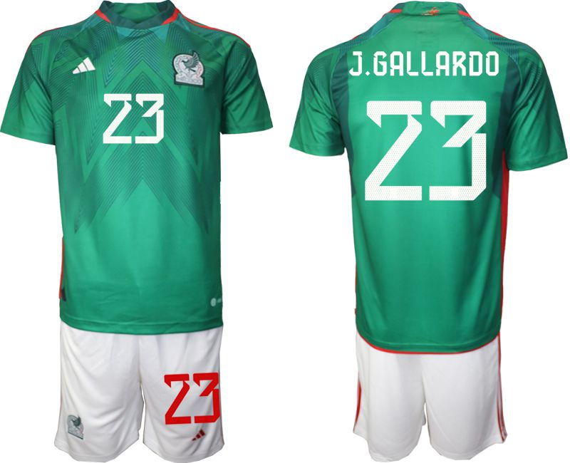 Men 2022 World Cup National Team Mexico home green #23 Soccer Jerseys